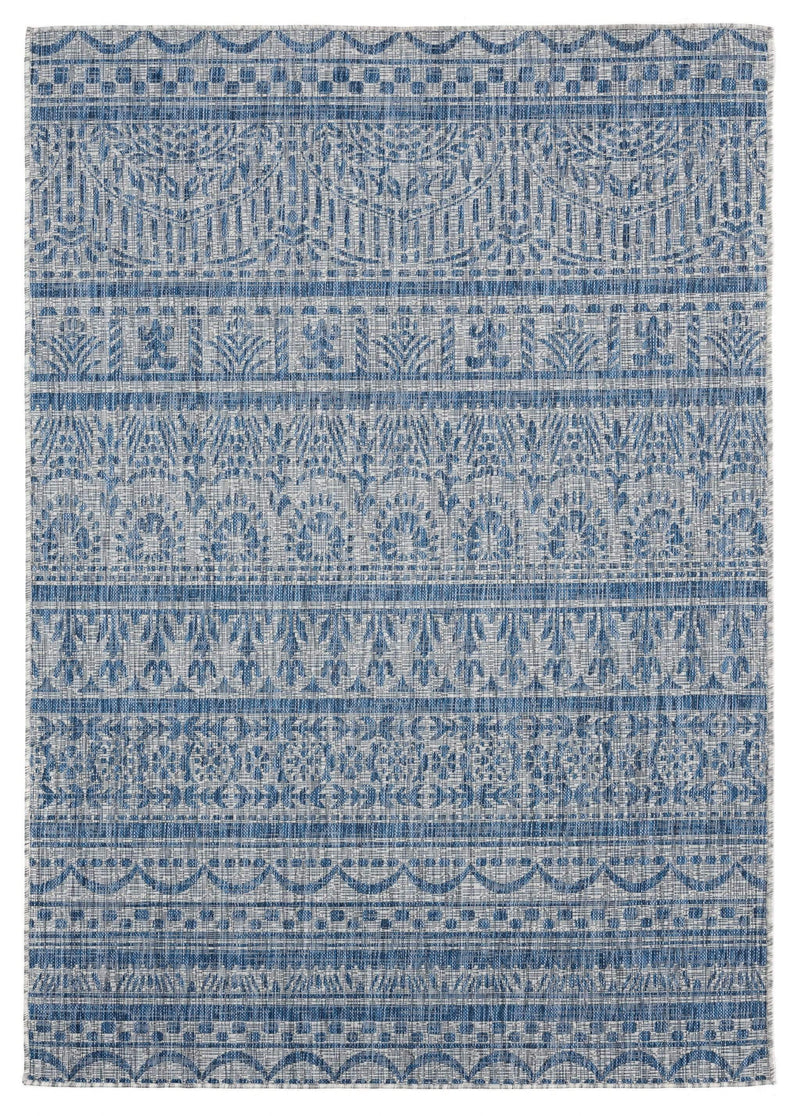 Rugs Blue Rug Living Room 94" x 126" x 0.04" Blue Polypropylene Oversize Rug 6888 HomeRoots
