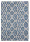 Rugs Blue Rug Living Room 94" x 126" x 0.04" Blue Polypropylene Oversize Rug 6910 HomeRoots