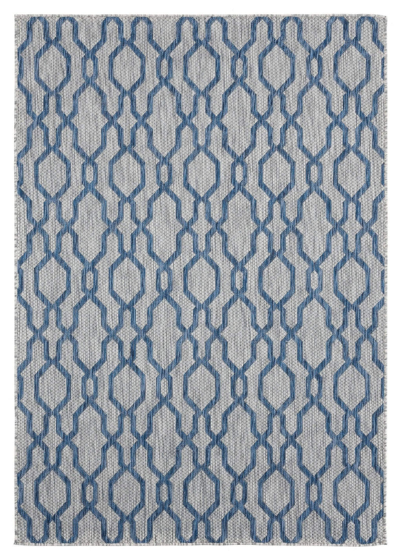 Rugs Blue Rug Living Room 94" x 126" x 0.04" Blue Polypropylene Oversize Rug 6910 HomeRoots