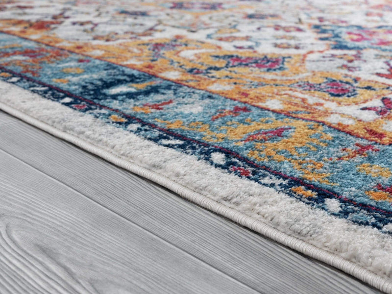 Rugs Blue Rug Living Room - 94" x 126" x 0.4" Blue Olefin Oversize Rug HomeRoots
