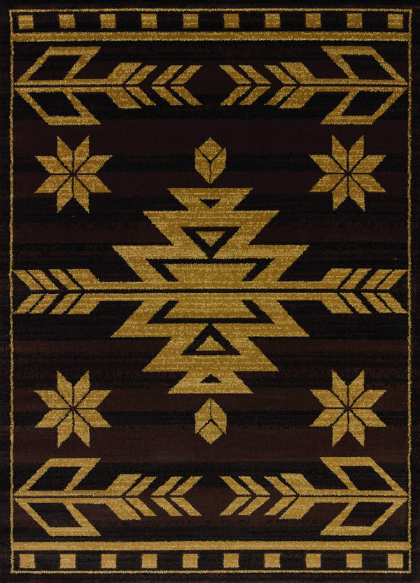 Rugs Brown Area Rugs 22" x 26" x 0.4" Brown Polypropylene Accent Rug 1936 HomeRoots