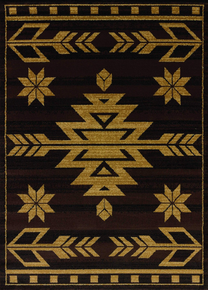 Rugs Brown Area Rugs 22" x 26" x 0.4" Brown Polypropylene Accent Rug 1936 HomeRoots