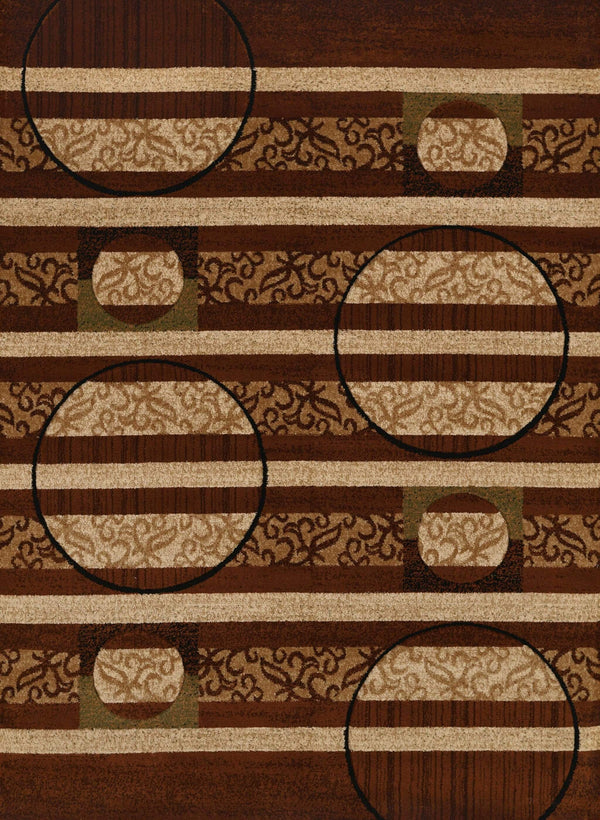 Rugs Brown Area Rugs 22" x 36" x 0.43" Brown Polypropylene Accent Rug 1364 HomeRoots