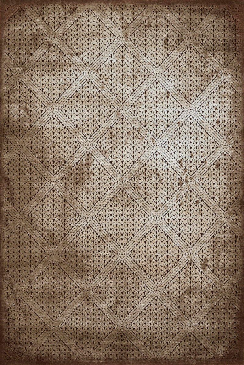 Rugs Brown Area Rugs 22" x 36" x 0.43" Lt. Brown Polypropylene/Polyester Accent Rug 1788 HomeRoots