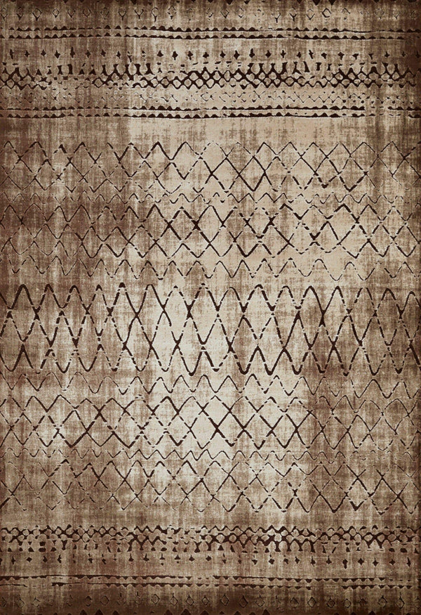 Rugs Brown Area Rugs - 22" x 36" x 0.43" Lt. Brown Polypropylene/Polyester Accent Rug HomeRoots