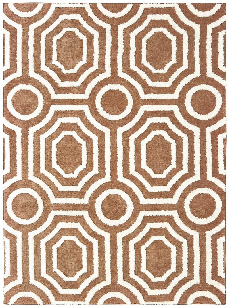 Rugs Brown Area Rugs - 22" x 36" x 1.2" Light Brown Microfiber Accent Rug HomeRoots