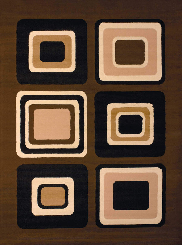 Rugs Brown Area Rugs - 33" x 39" x 0.31" Brown Polypropylene Accent Rug HomeRoots