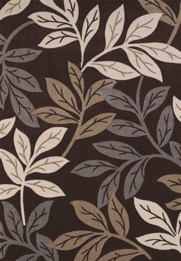 Rugs Brown Area Rugs - 61" x 90" x 0.5" Brown Polypropylene Area Rug HomeRoots