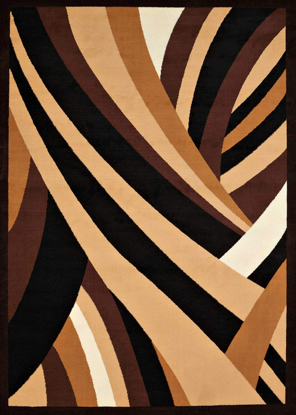 Rugs Brown Area Rugs 63" x 86" x 0.4" Brown Olefin Area Rug 7667 HomeRoots