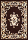 Rugs Brown Area Rugs 63" x 86" x 0.4" Dark Brown Olefin Area Rug 7711 HomeRoots