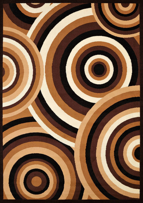 Rugs Brown Area Rugs 94" x 126" x 0.4" Brown Olefin Oversize Rug 7632 HomeRoots