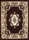 Rugs Brown Area Rugs 94" x 126" x 0.4" Dark Brown Olefin Oversize Rug 7712 HomeRoots