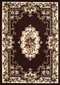Rugs Brown Area Rugs - 94" x 126" x 0.4" Dark Brown Olefin Oversize Rug HomeRoots