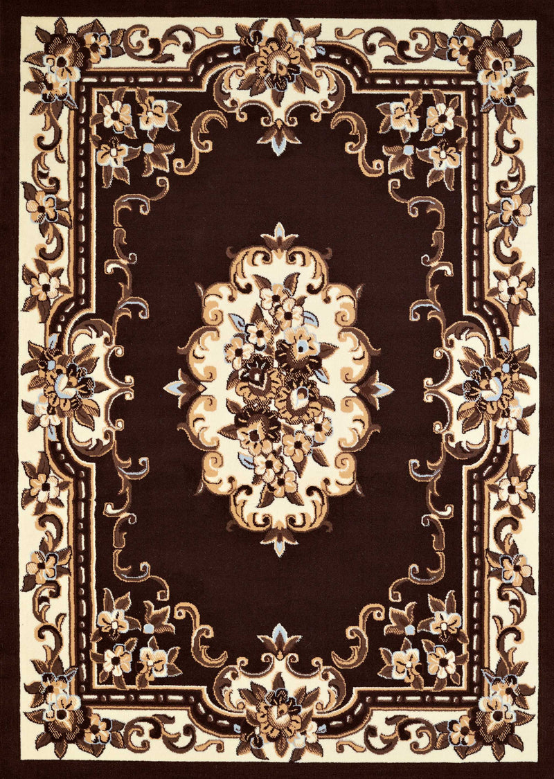 Rugs Brown Area Rugs - 94" x 126" x 0.4" Dark Brown Olefin Oversize Rug HomeRoots