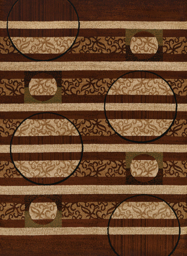 Rugs Brown Area Rugs 94" x 126" x 0.43" Brown Polypropylene Oversize Rug 1367 HomeRoots