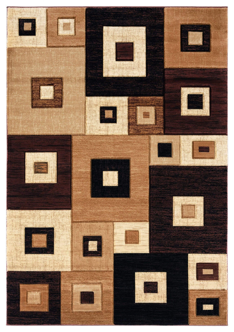 Rugs Brown Area Rugs 94" x 126" x 0.5" Brown Olefin/Polypropylene Area Rug 7224 HomeRoots