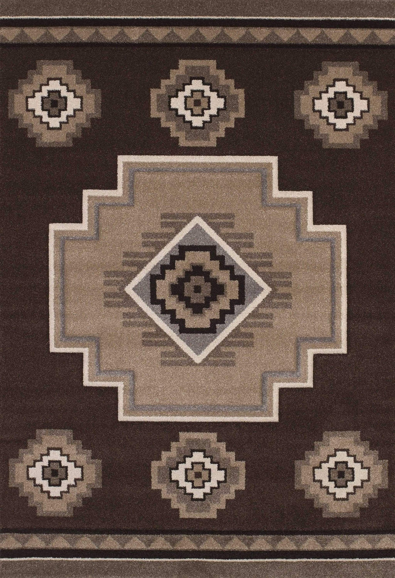 Rugs Brown Area Rugs 94" x 134" x 0.5" Brown Polypropylene Oversize Rug 1466 HomeRoots