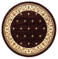 Rugs Brown Area Rugs 94" x 94" x 0.53" Brown Olefin/Polypropylene Round Rug 7517 HomeRoots