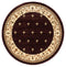 Rugs Brown Area Rugs 94" x 94" x 0.53" Brown Olefin/Polypropylene Round Rug 7517 HomeRoots