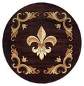 Rugs Brown Area Rugs 94" x 94" x 0.53" Brown Olefin/Polypropylene Round Rug 7535 HomeRoots