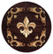 Rugs Brown Area Rugs 94" x 94" x 0.53" Brown Olefin/Polypropylene Round Rug 7535 HomeRoots