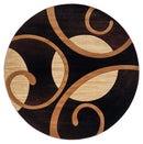 Rugs Brown Area Rugs - 94" x 94" x 0.53" Brown Olefin/Polypropylene Round Rug HomeRoots