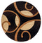 Rugs Brown Area Rugs - 94" x 94" x 0.53" Brown Olefin/Polypropylene Round Rug HomeRoots