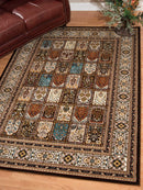 Rugs Brown Rug - 31" x 47" x 0.39" Dark Brown Polyester Mat Rug HomeRoots