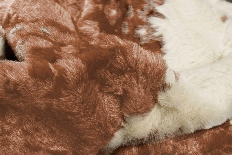 Rugs Brown Rug - 51" x 60" Brown And Natural, Faux Hide - Area Rug HomeRoots