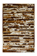 Rugs Brown Rug 60" x 96" Brown And White, 4" Square Patches, Cowhide Area Rug 6790 HomeRoots