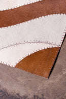 Rugs Brown Rug - 60" x 96" Brown Safari, Natural Stitched Cowhide - Area Rug HomeRoots