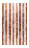 Rugs Brown Rug - 60" x 96" Brown, Striped Natural, Stitched Hide - Area Rug HomeRoots