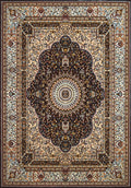 Rugs Brown Rug - 63" x 86" x 0.39" Dark Brown Area Polyester Rug HomeRoots