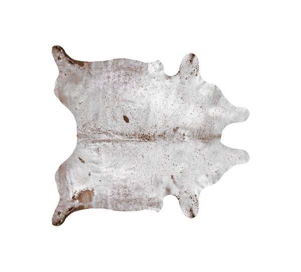 Rugs Brown Rug 72" x 84" White and Brown, Cowhide Rug 2281 HomeRoots