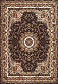Rugs Brown Rug - 94" x 126" x 0.39" Dark Brown Polyester Oversize Rug HomeRoots