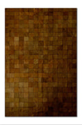 Rugs Brown Rug - 96" x 120" Brown, 4" Square Patches, Cowhide - Area Rug HomeRoots