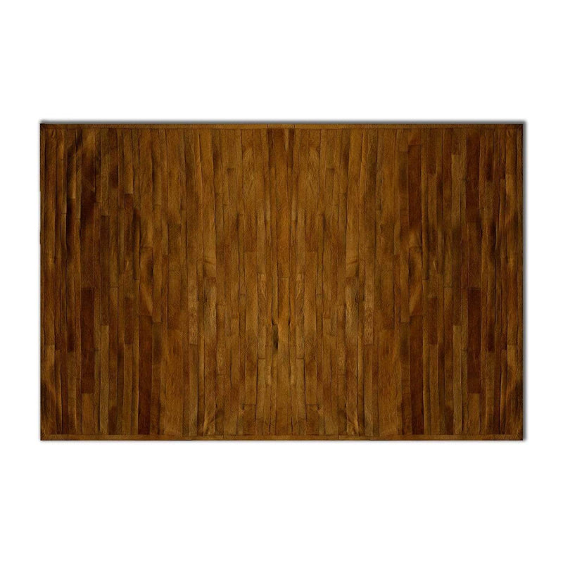 Rugs Brown Rug - 96" x 120" Brown Linear, Cowhide Stitched - Area Rug HomeRoots