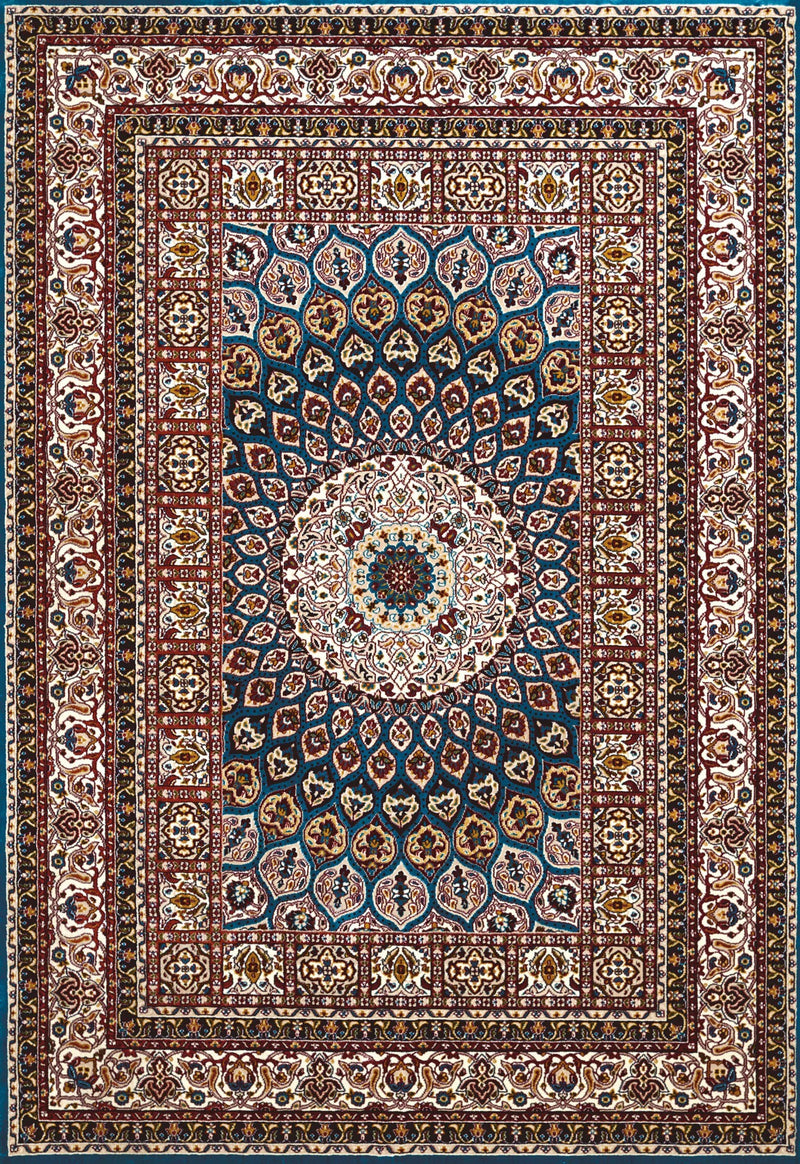 Rugs Carpets and Rugs 63" x 86" x 0.39" Cerulean Polyester Area Rug 6743 HomeRoots