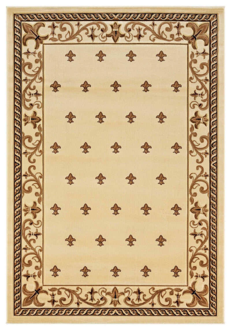 Rugs Carpets and Rugs 63" x 90" x 0.53" Beige Olefin/Polypropylene Area Rug 7504 HomeRoots