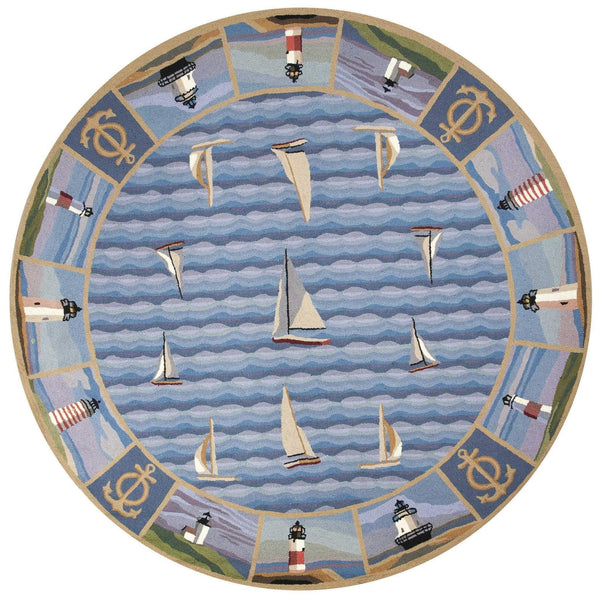 Rugs Cheap Area Rugs - 2'6" x 4'6" Oval Wool Blue Area Rug HomeRoots