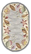 Rugs Cheap Area Rugs - 2'6" x 4'6" Oval Wool Blue/Ivory Area Rug HomeRoots