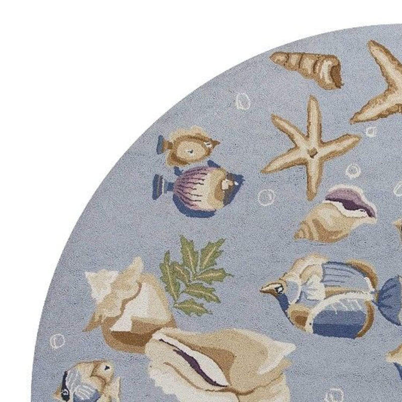 Rugs Cheap Area Rugs - 2'6" x 4'6" Oval Wool Lt.Blue Area Rug HomeRoots