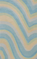 Rugs Cheap Area Rugs 27" X 45" Wool Ocean Area Rug 3532 HomeRoots