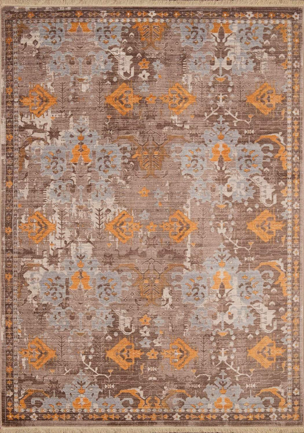 Rugs Cheap Area Rugs - 31" x 51" x 0.24" Burnt Orange Polyester Mat Rug HomeRoots