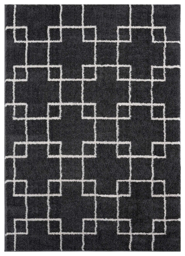 Rugs Cheap Big Rugs 94" x 126" x 1.2" Smoke Microfiber Polyester Oversize Rug 1637 HomeRoots