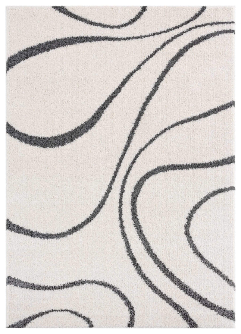 Rugs Cheap Big Rugs 94" x 126" x 1.2" Smoke Microfiber Polyester Oversize Rug 1655 HomeRoots