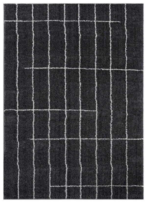 Rugs Cheap Big Rugs 94" x 126" x 1.2" Smoke Microfiber Polyester Oversize Rug 1673 HomeRoots