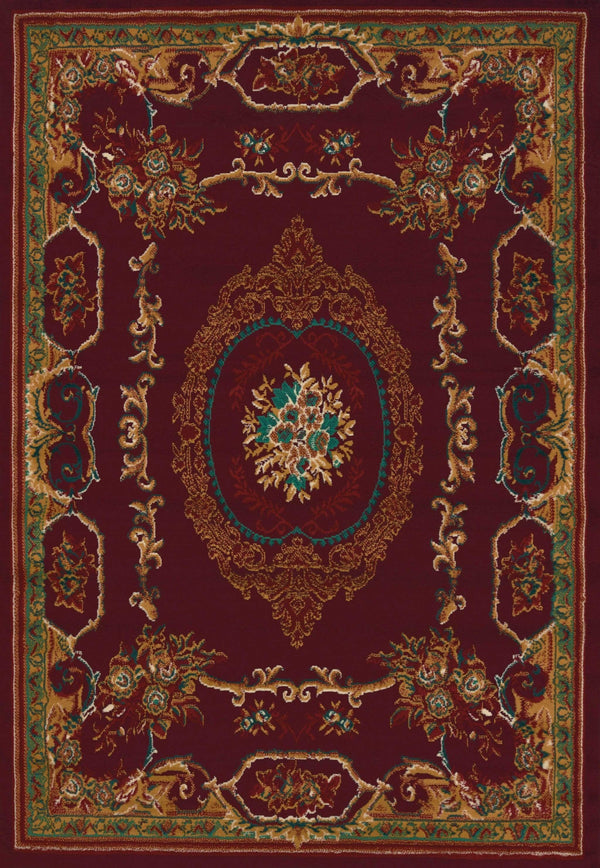 Rugs Cheap Large Rugs 94" x 126" x 0.3" Burgundy Polypropylene Oversize Rug 9643 HomeRoots