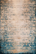 Rugs Cheap Large Rugs 94" x 126" x 0.35" Cerulean Olefin/Polyester Oversize Rug 9451 HomeRoots