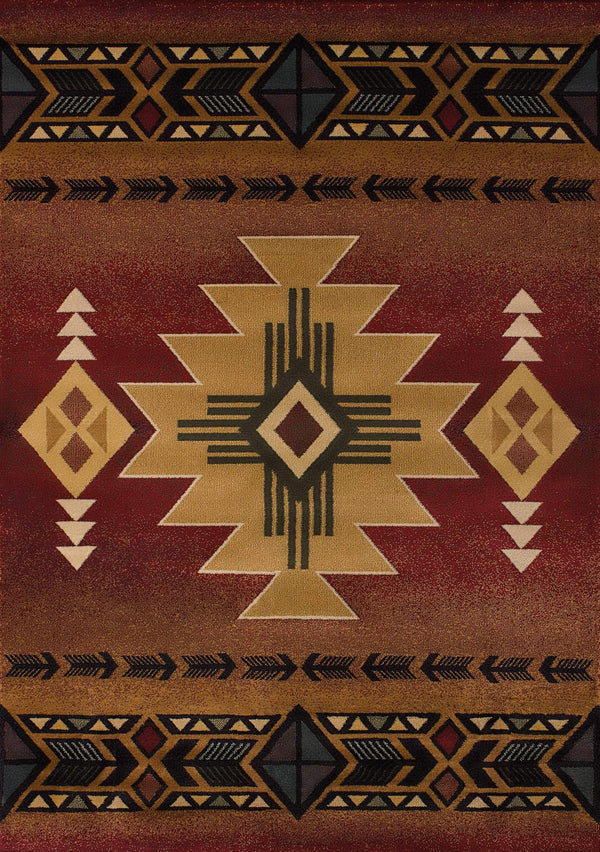 Rugs Cheap Large Rugs 94" x 126" x 0.45" Crimson Polypropylene Oversize Rug 9266 HomeRoots